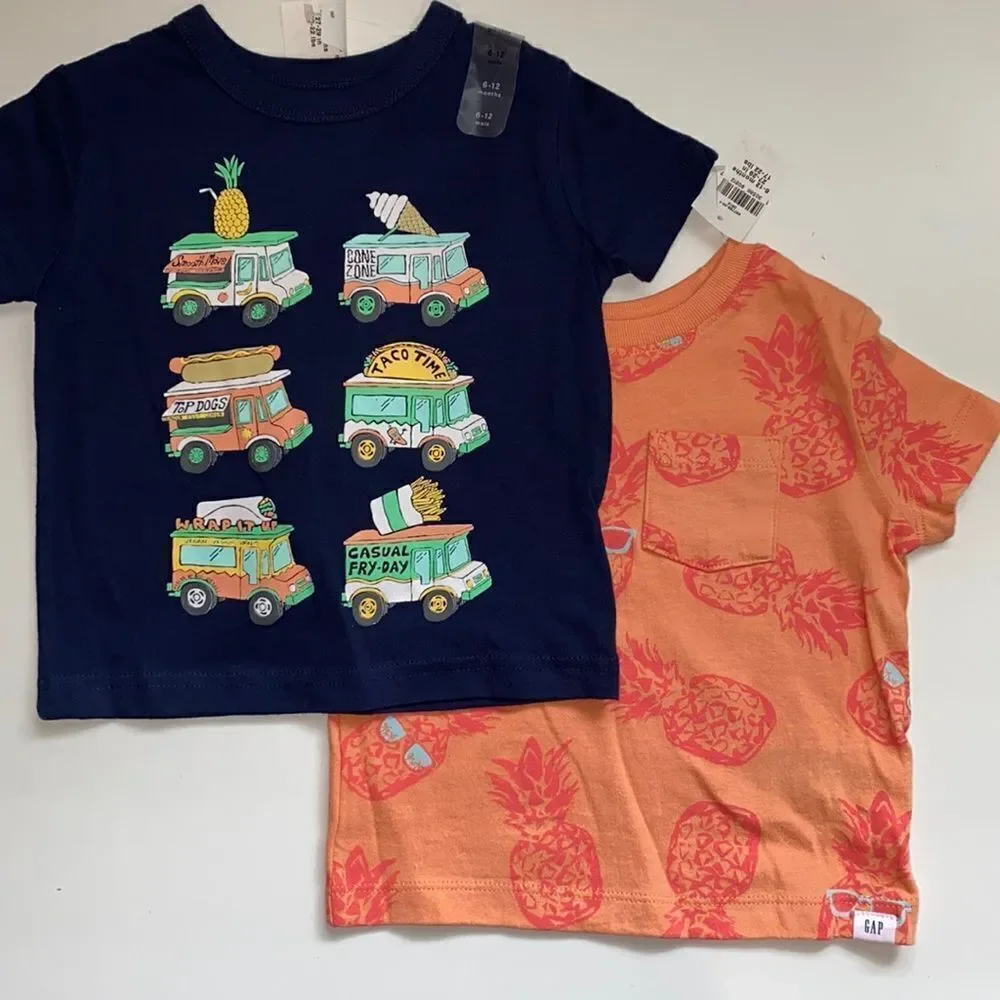 Bundle 2 pc Gap tshirt boys kids sz 6-12 months New